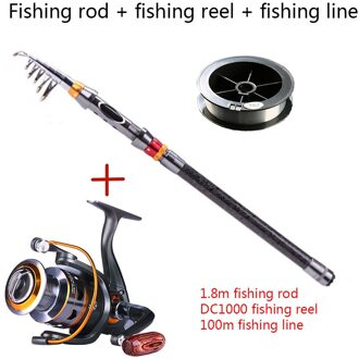 1.8-3.6M Telescopische Hengel En 13BB Vissen Reel Draagbare Reizen Hengel Spinning Hengel Combo Set 2.7 m