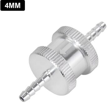 1/8 "4Mm Non Return One Way Brandstof Terugslagklep Aluminium Benzine Diesel FCV04 zilver