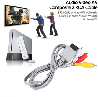 1.8 meter Vergulde Audio Video AV Composite 3 RCA Kabel voor Nintendo Wii
