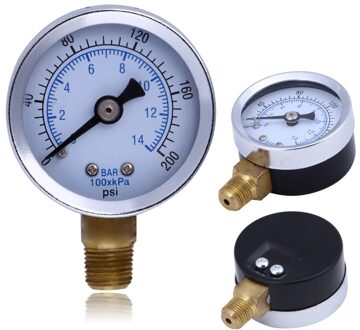 1/8 "Npt Manometer Brandstof Air Compressor Meter Hydraulische Druk Tester 200PSI Manometer Dubbele Schaal Druk Measurer