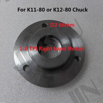1-8 TPI Spindel Draad Chuck Flens Back Plaat bodemplaat Adapter Plaat voor K11-80 K12-80 3 inch 3 kaken 4 kaken chuck