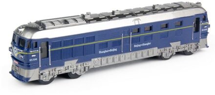 1: 87 gesimuleerde Legering Trein Locomotief Model Pull Back Voertuig Speelgoed Geluid Verlichting 72XC Blauw