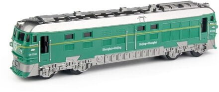 1: 87 gesimuleerde Legering Trein Locomotief Model Pull Back Voertuig Speelgoed Geluid Verlichting 72XC groen