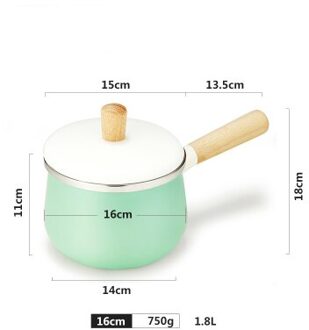 1.8L/3.5L Emaille Soeppan Keuken Kookgerei Baby non-stick Melk Verwarming Pot Huishoudelijke Dubbele Handvat Koken Pan met Cover Licht Groen