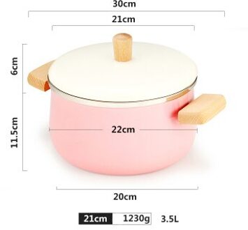 1.8L/3.5L Emaille Soeppan Keuken Kookgerei Baby non-stick Melk Verwarming Pot Huishoudelijke Dubbele Handvat Koken Pan met Cover roze soep pot