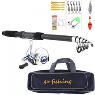 1.8M Hengel Reel Lijn Combo Volledige Kits Spinning Reel Pole Set Met Vissen Tas Karper Lokt Vissen Float hook Swivel Etc Tool