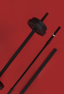 1.8M Staal Barbell Gym Gewichtheffen Halter Bar Dames Aerobics Squat Straight Barbell Halter Tweeërlei Gebruik 1.2M