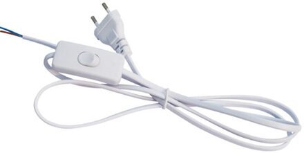 1.8M Zwart Wit Eu Plug Dimbare Schakelaar Kabel Licht Modulator Lijn Dimmer Controller Tafellamp Power Draad AC110V 220V wit met on uit