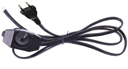1.8M Zwart Wit Eu Plug Dimbare Schakelaar Kabel Licht Modulator Lijn Dimmer Controller Tafellamp Power Draad AC110V 220V zwart dimmer switch