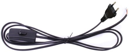 1.8M Zwart Wit Eu Plug Dimbare Schakelaar Kabel Licht Modulator Lijn Dimmer Controller Tafellamp Power Draad AC110V 220V zwart met on uit