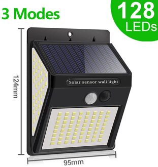1-8Pack 220 Led Solar Tuinverlichting Outdoor Motion Sensor Waterdichte Zonne-energie Lamp Straat Licht Voor Garage patio Decor Yard 128 LED 1 stuk