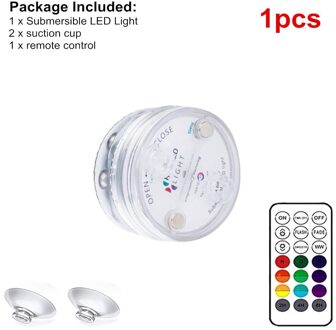 1-8Pcs Dompelpompen Led Verlichting Met Magneten Zuignappen Remote Controlled Rgb Zwembad Verlichting Onderwater Night Lamp 1x met afgelegen