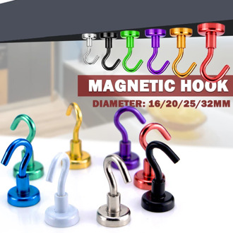 1/8Pcs Magnetic Hook Strong Hook Magnet Bracket Wall Suction Hook Bracket Support Hardware Magnetic Tool Multicolor New