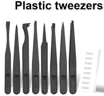 1/8Pcs Multifunction Thicken Anti-static Carbon Fiber Electronic Tweezers Kit ESD Plastic Forceps PCB Repair Hand Tools Set