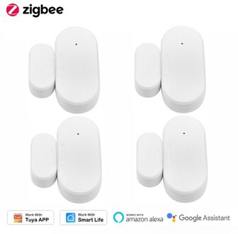 1-8Pcs Zigbee Hub Smart Deur En Raam Sensor,Home Security, Smartlife Tuya Afstandsbediening, alexa Google Thuis Draadloze Contorl 4 stukken