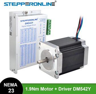 1.9Nm Nema 23 Stappenmotor 76Mm 2.8A 6.35Mm As & Nema23 Stappenmotor Driver DM542Y Voor Cnc Graveren freesmachine Motor 23HS7628