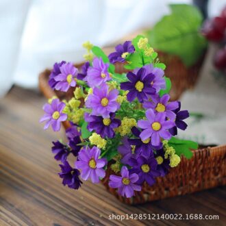 1 Boeket 28 Heads Kunstmatige Mini Daisyed Zijden Doek Bloem Zoete Bruiloft Party Decor Voor Home Decoratie Accessoires LVT