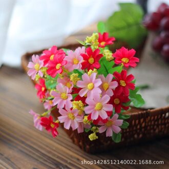 1 Boeket 28 Heads Kunstmatige Mini Daisyed Zijden Doek Bloem Zoete Bruiloft Party Decor Voor Home Decoratie Accessoires roze