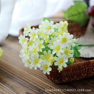 1 Boeket 28 Heads Kunstmatige Mini Daisyed Zijden Doek Bloem Zoete Bruiloft Party Decor Voor Home Decoratie Accessoires WH