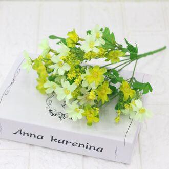 1 Boeket 7 Tak 28 Heads Leuke Zijde Daisy Kunstmatige Decoratieve Bloem Diy Bruiloft Boeket Thuis Kamer Tafel Decoratie licht groen