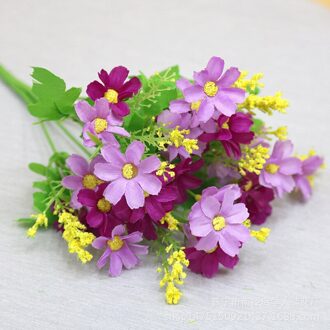 1 Boeket 7 Tak 28 Heads Leuke Zijde Daisy Kunstmatige Decoratieve Bloem Diy Bruiloft Boeket Thuis Kamer Tafel Decoratie roze