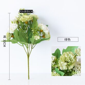 1 Bos Anjer Kunstmatige Bloemen Planten Kerst Valse Bloem Arrangemen Schieten Props Bruiloft Decoratie Home Decor groen
