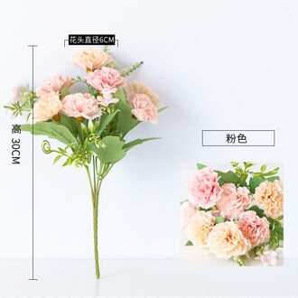 1 Bos Anjer Kunstmatige Bloemen Planten Kerst Valse Bloem Arrangemen Schieten Props Bruiloft Decoratie Home Decor Roze