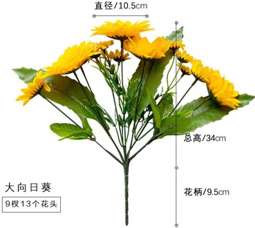1 Bos Zonnebloemen Kunstmatige Bloemen Planten Kerst Acacia Valse Bloem Home Decor Arrangemen Wilde Onkruid Bruiloft Decoratie