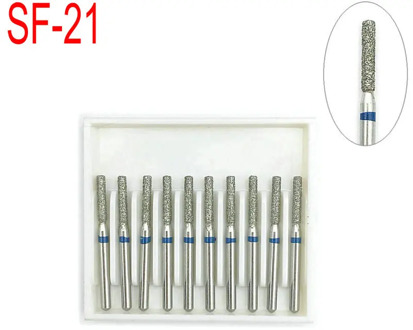 1 Box Dental Diamond Burs Drill Dentistry Burs High Speed Handpiece Handle Diameter 1.6mm Dental Material SF-21