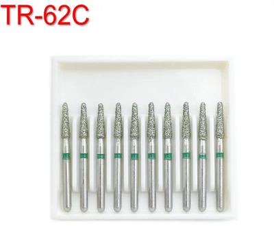 1 Box Dental Diamond Burs for High Speed Handpiece Coarse FG 1.6MM TR-62C Dentist Tools