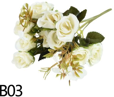 1 Bundel 10Heads Kunstmatige Rose Zijden Bloemen Home Decor Tuin Bruid Boeket Bruiloft Accessoires Craft Diy Nep Bloem B03