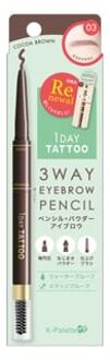1 Day Tattoo 3 Way Eyebrow Pencil 03 Cocoa Brown