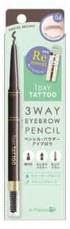 1 Day Tattoo 3 Way Eyebrow Pencil 04 Greige Brown