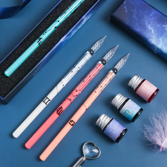 1 Dip Pen Twelve Constellations Stationery Set Glass Pen Student Stationery Writing Supplies Painting Pen Gift Box