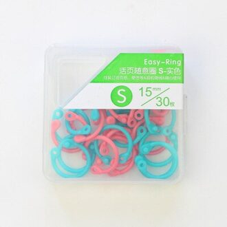 1 Doos 30 Pcs Plastic Multifunctionele Cirkel Kalender Ring Kantoor Bindend Leveringen Losbladige Kleurrijke Boek binder Hoops blauw