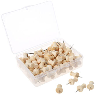 1 Doos Houten Punaise Board Pins Pushpins Tekening Foto Muur Studs Nail Kantoor Schoolbenodigdheden