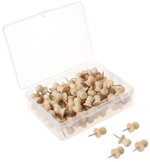 1 Doos Houten Punaise Board Pins Pushpins Tekening Foto Muur Studs Nail Kantoor Schoolbenodigdheden