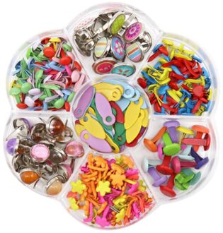 1 Doos Metalen Diy Kristal Ronde Mini Brads Paper Fasteners Scrapbooking Art Ambachten