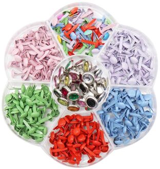 1 Doos Metalen Diy Kristal Ronde Mini Brads Paper Fasteners Scrapbooking Art Ambachten