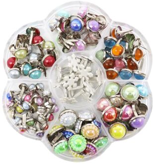 1 Doos Metalen Diy Kristal Ronde Mini Brads Paper Fasteners Scrapbooking Art Ambachten