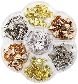1 Doos Metalen Diy Kristal Ronde Mini Brads Paper Fasteners Scrapbooking Art Ambachten
