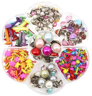 1 Doos Metalen Diy Kristal Ronde Mini Brads Paper Fasteners Scrapbooking Art Ambachten