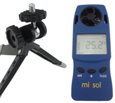 1 EENHEID van Handheld Anemometer met Statief, windsnelheid gevoelstemperatuur thermometer