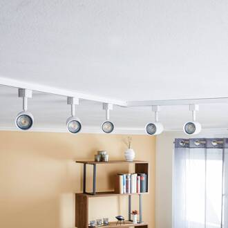 1-fase railsysteem Jorell, wit, 5-lamps, GU10