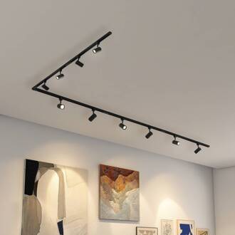 1-fase railsysteem Linaro, GU10, 10-lamps zwart