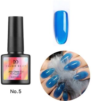 1 Fles Gelei Glas Snoep Gel Nagellak 8 Ml Tranparent Crystal Amber Pak Voor Zomer Serie Neon Kleur Uv nail Gel Polish blauw