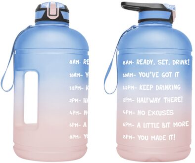 1 Gallon Water Fles 3.78L Met Stro Plastic Grote Capaciteit Gym Fitness Toerisme Bpa Gratis Sport Fles