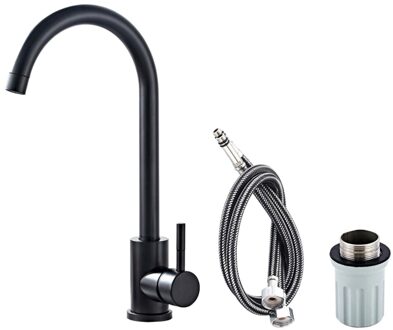 1-Handvat Wijdverspreide Keuken Badkamer Kraan Zwenkkop Wastafel Tap W/2Xhoses 12.7mm