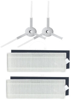 1 Hepa Filter + 1 Mop Doek Vod + 2 Zijborstels Voor XIAOMI MIJIA G1 MJSTG1 Mi Robot Vacuüm-Mop Essentiële Xaomi Xiomi Accessoire licht grijs