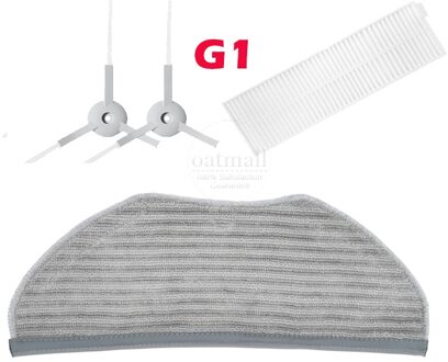 1 Hepa Filter + 1 Mop Doek Vod + 2 Zijborstels Voor XIAOMI MIJIA G1 MJSTG1 Mi Robot Vacuüm-Mop Essentiële Xaomi Xiomi Accessoire wit